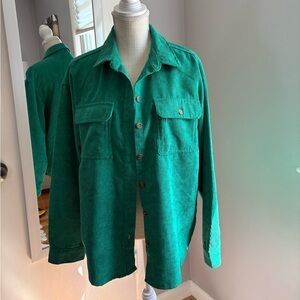 Velvet Heart, Emerald Green Corduroy Button up Shirt, Medium
